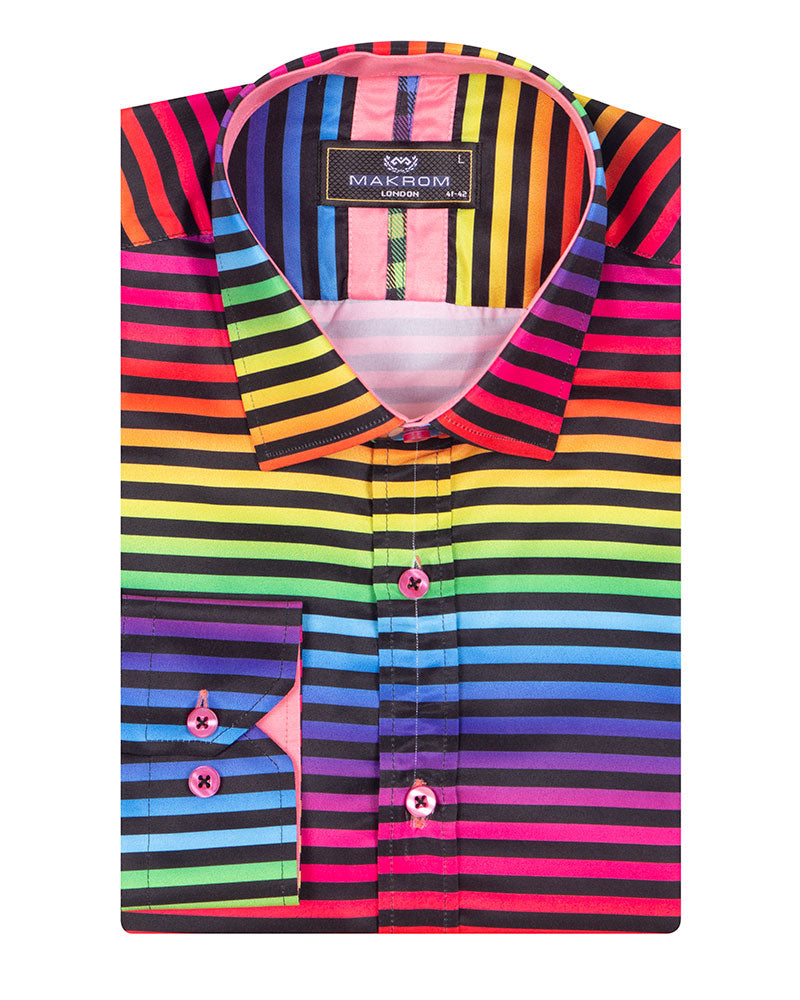 rainbow striped shirt mens