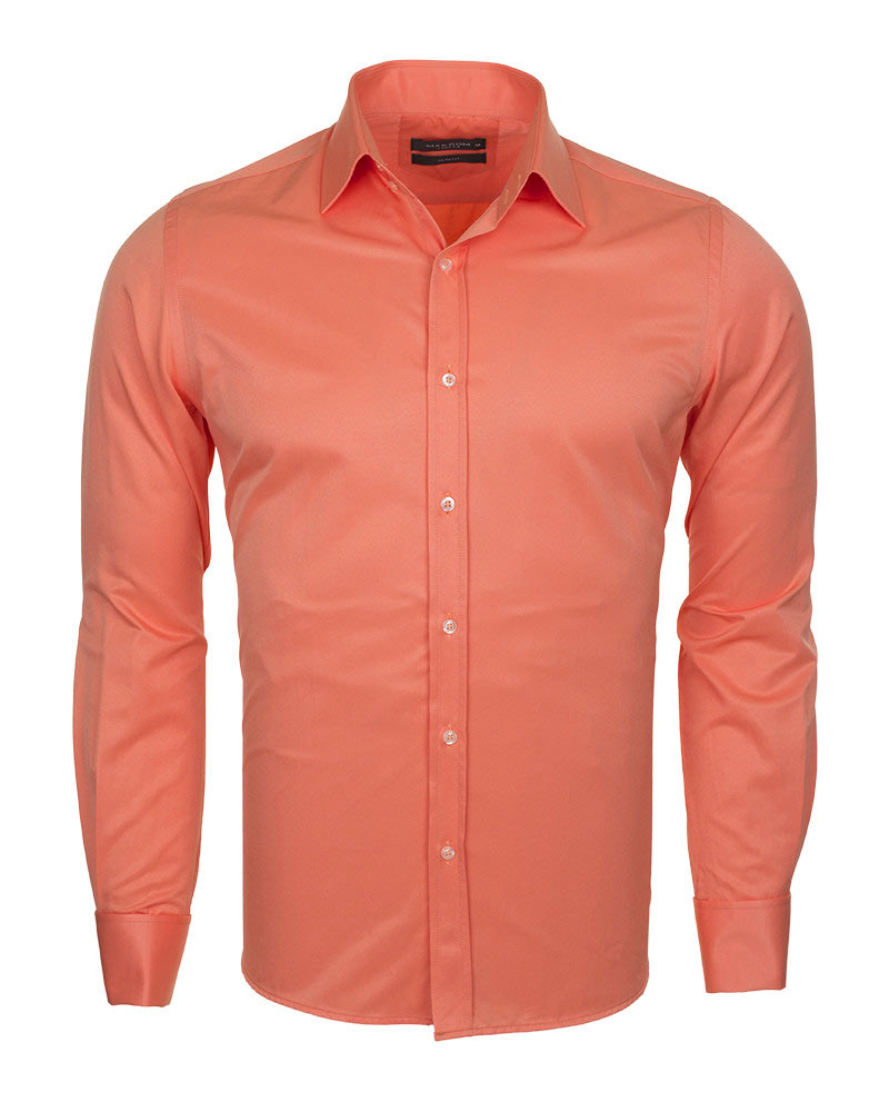 Peach Plain Double Cuffed Shirts