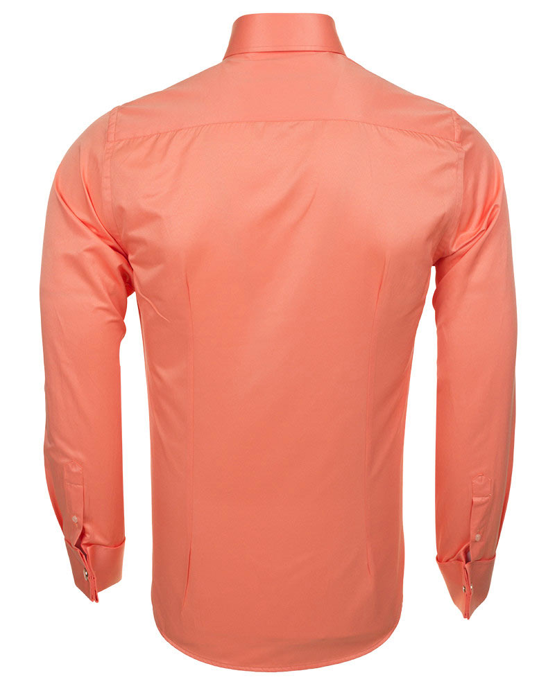 Peach Plain Double Cuffed Shirts