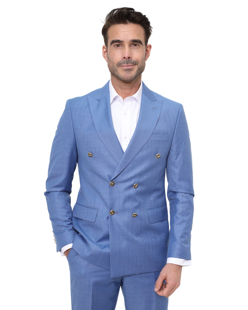 Royal Blue Two Pieces Double Breasted Men's Suit