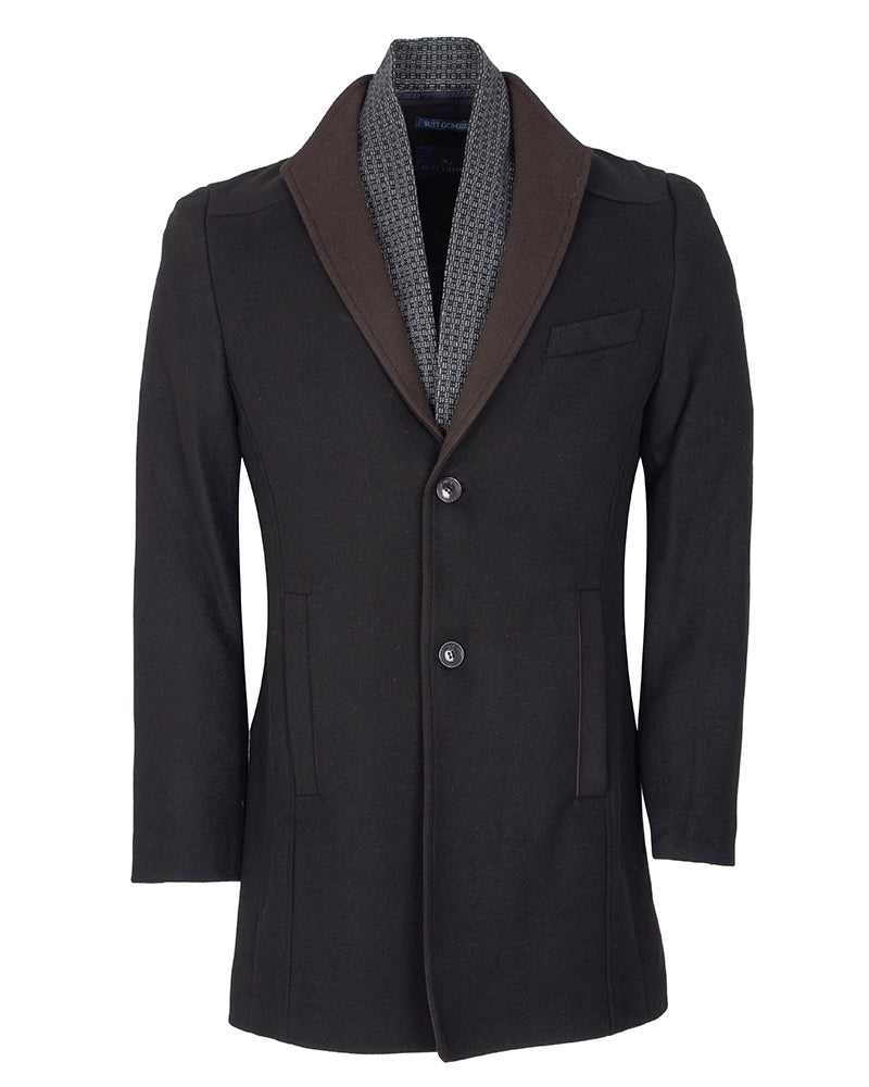 Anthrasite Double Collar Classic Men's Overcoat