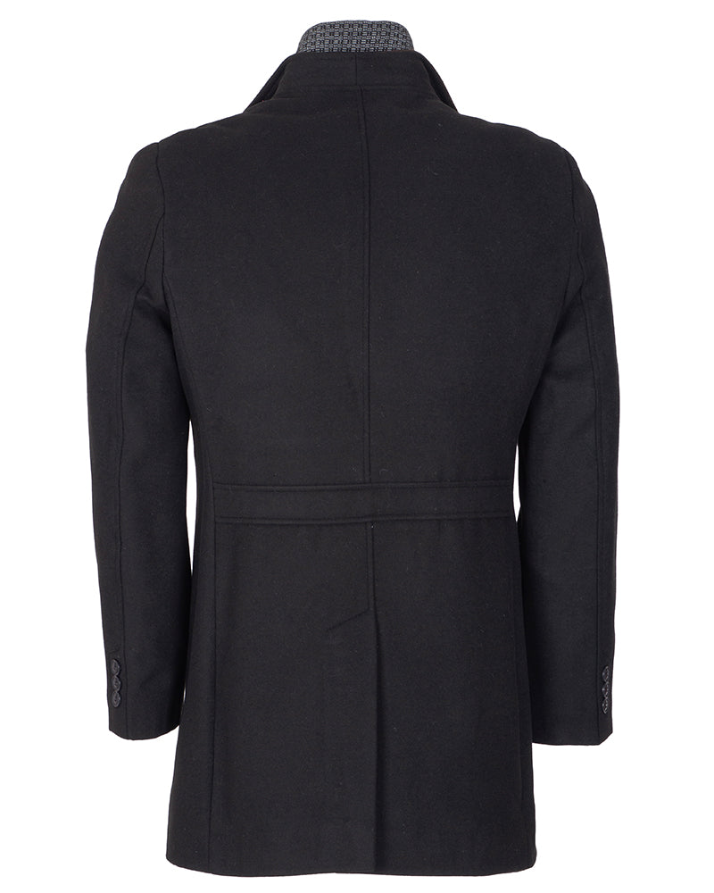 Anthrasite Double Collar Classic Men's Overcoat