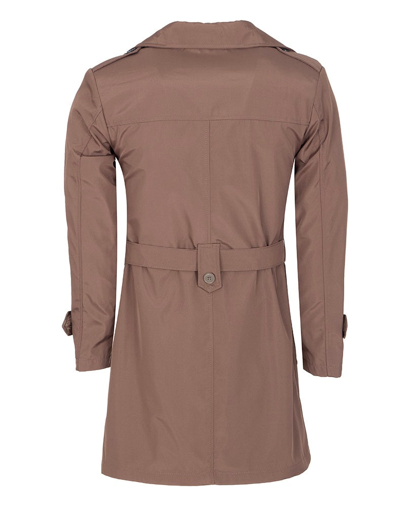 Brown Double Breasted Men`s Trench Coat