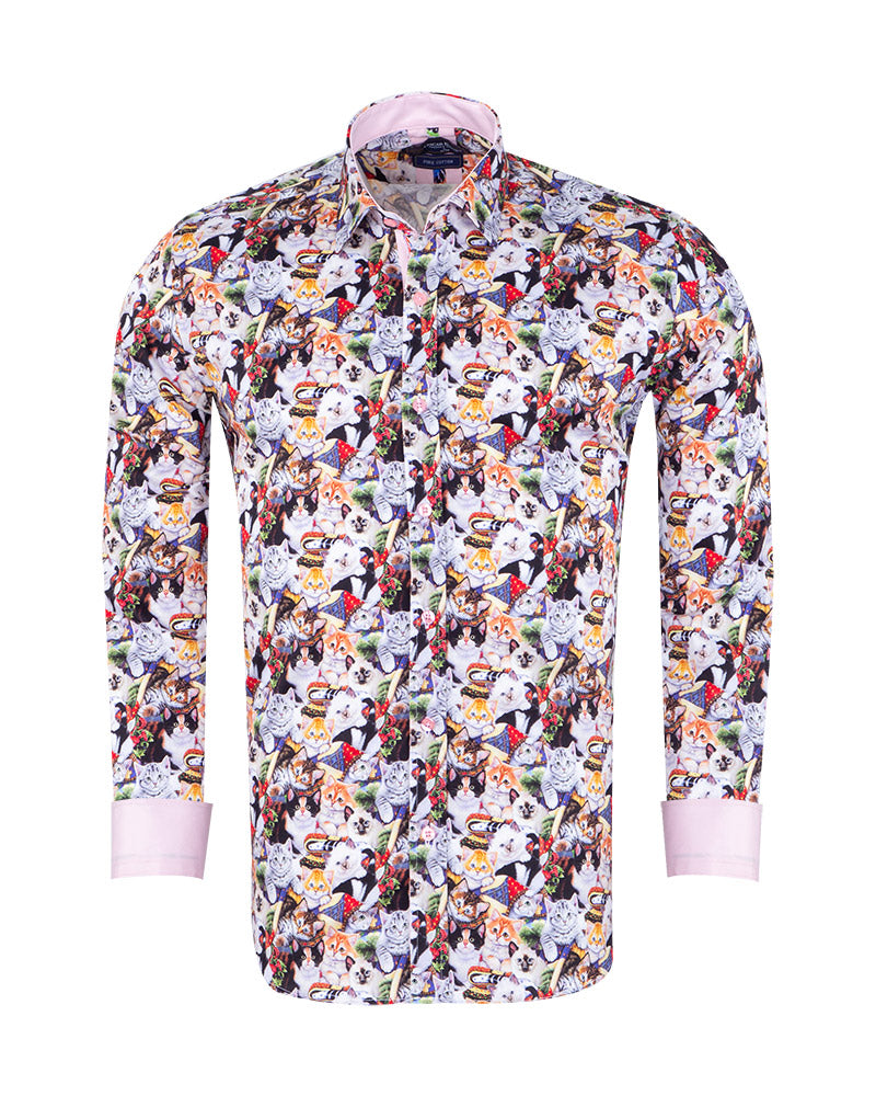 Mens cat button outlet down shirt