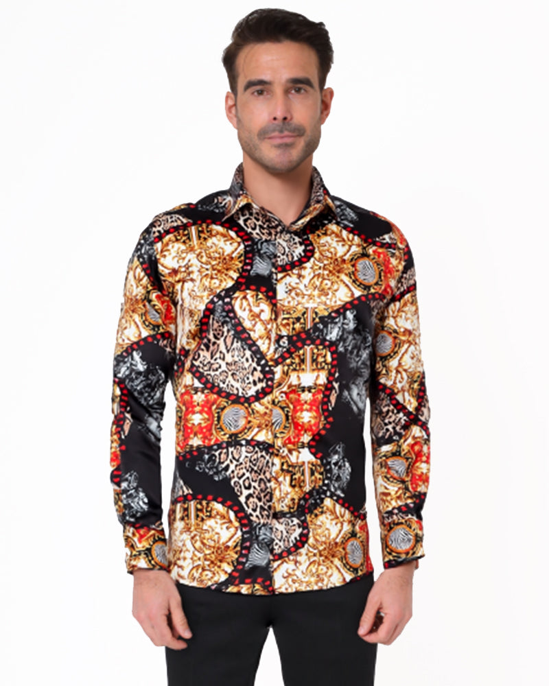 Golden Jungle Print Men's Shirt