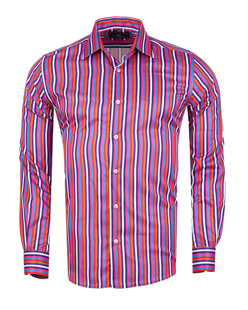 Retro Pastel Striped Men's Shirt