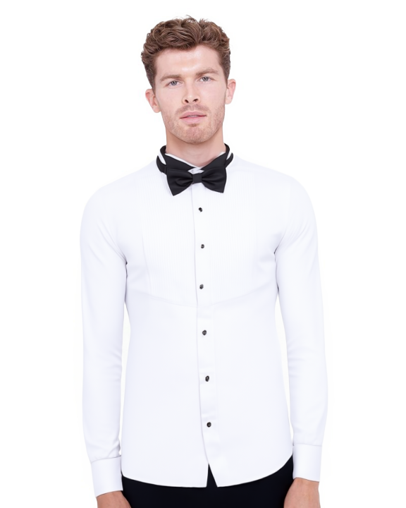 Black Fancy Dress Long Sleeve Bow Tie Shirt