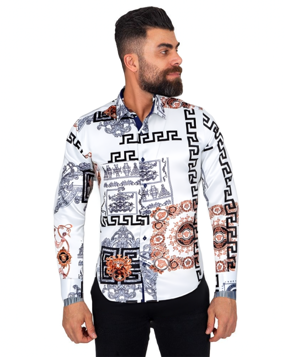 Baroque Design Print Men`s Shirt