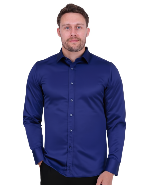 Navy Plain Double Cuff Shirt