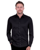 Black Plain Double Cuff Shirt