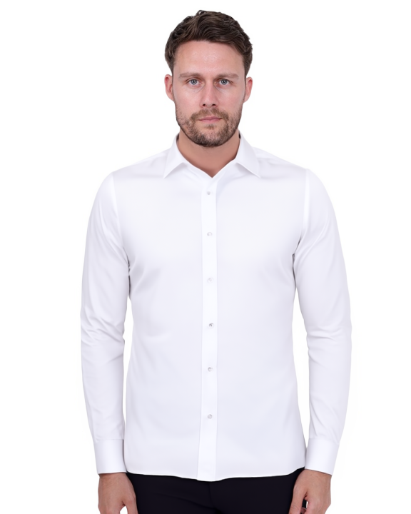 White Classic Single Cuff Men's Shirt