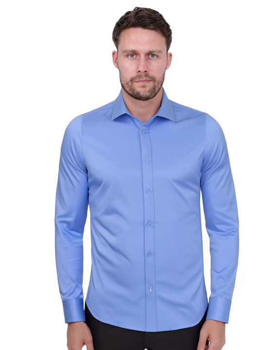 Blue Classic Single Cuff Men's Shirt