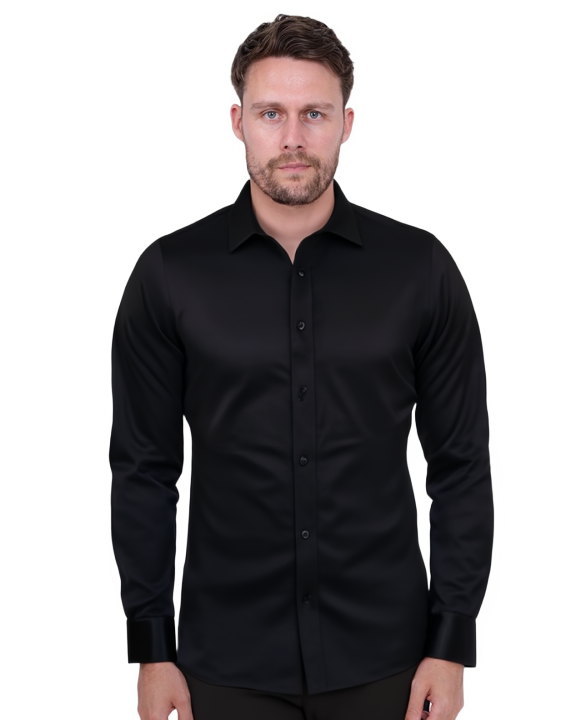 Black Classic Single Cuff Men's Shirt