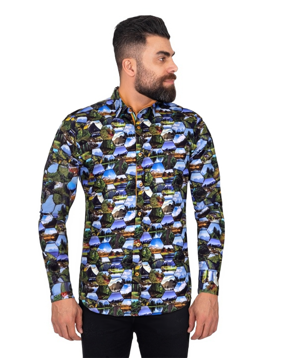 Nature Print Cotton Shirts For Men