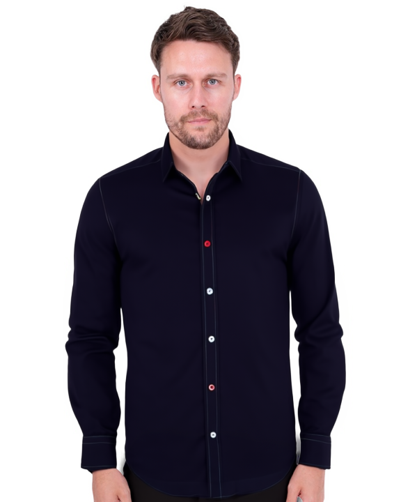 Black Plain Pure Cotton Men's Shirt