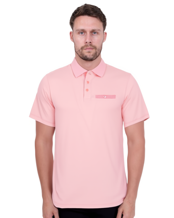 Pink Polo T-Shirt With Contrasting Collar