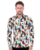 White Abstract Ink Splotch Print Shirt