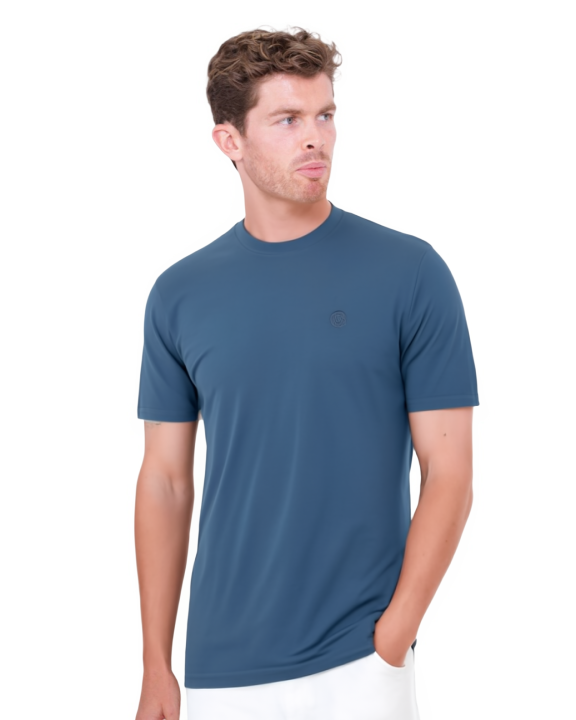 Dark Blue Round Neck Plain T Shirt