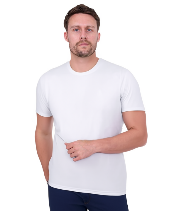 White Round Neck Plain T Shirt