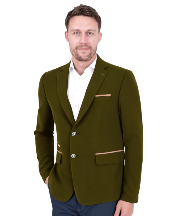 Brown Fashion Blazer and Waistcoat With Piping