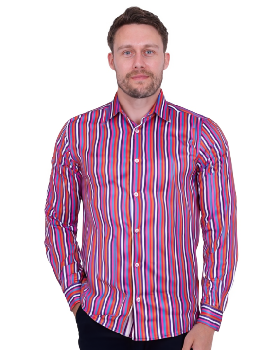 Retro Pastel Striped Men's Shirt