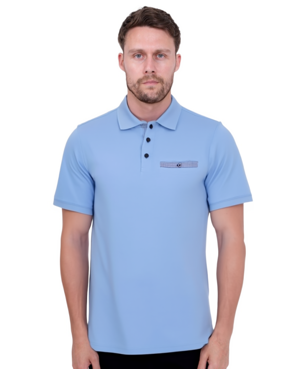 Light Blue Polo T-Shirt With Contrasting Collar