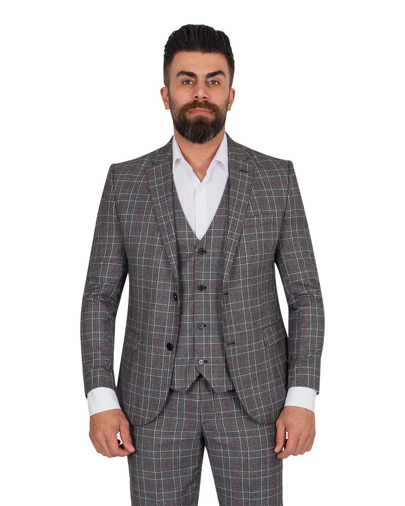 Peaky Blinder Classic Check Men's Suit Black