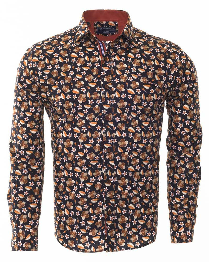 Rustic Floral Print Fashion Shirt