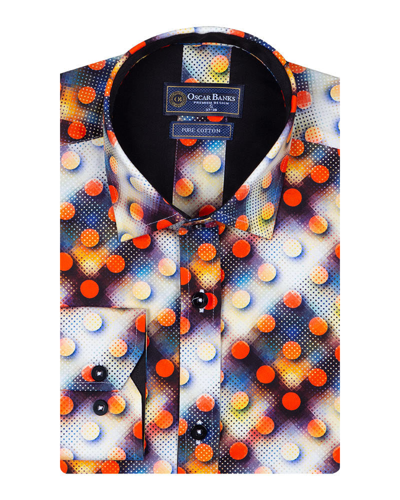 Orange Pure Cotton Dotted Print