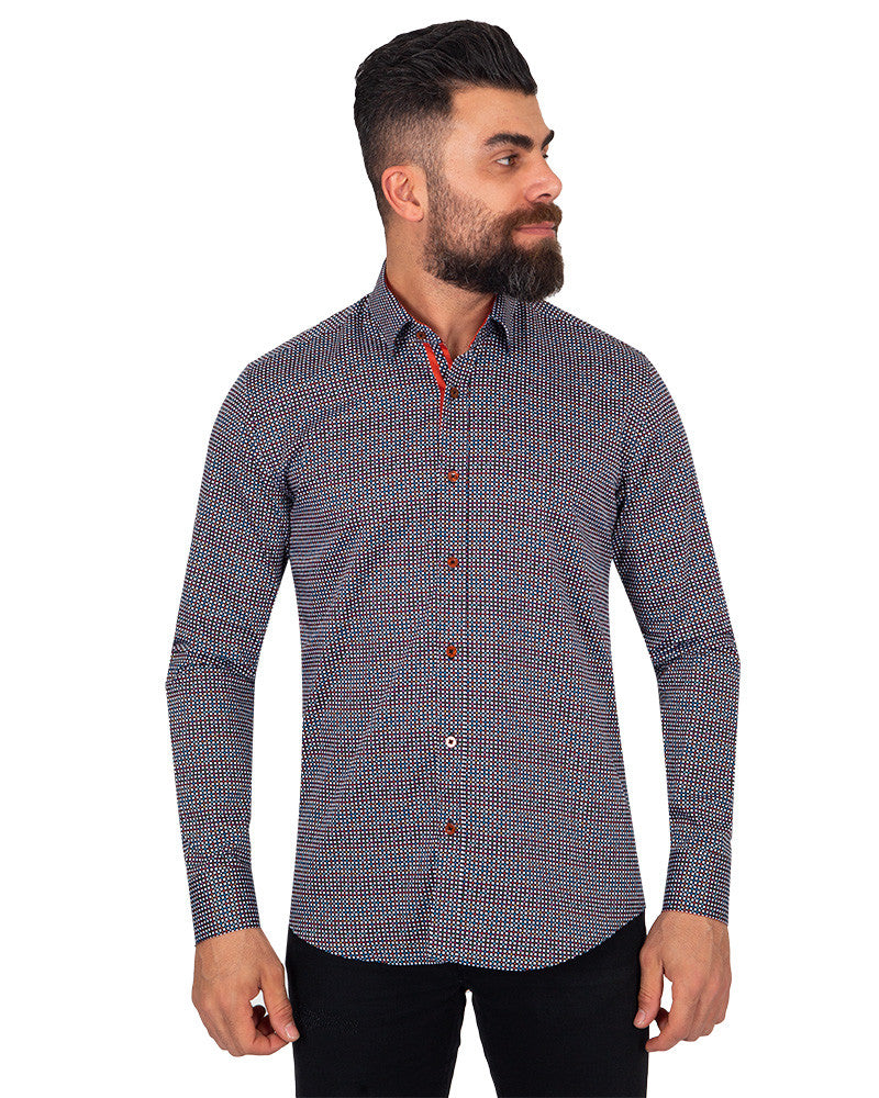 Dotted Stars Print Pure Cotton Shirts For Men