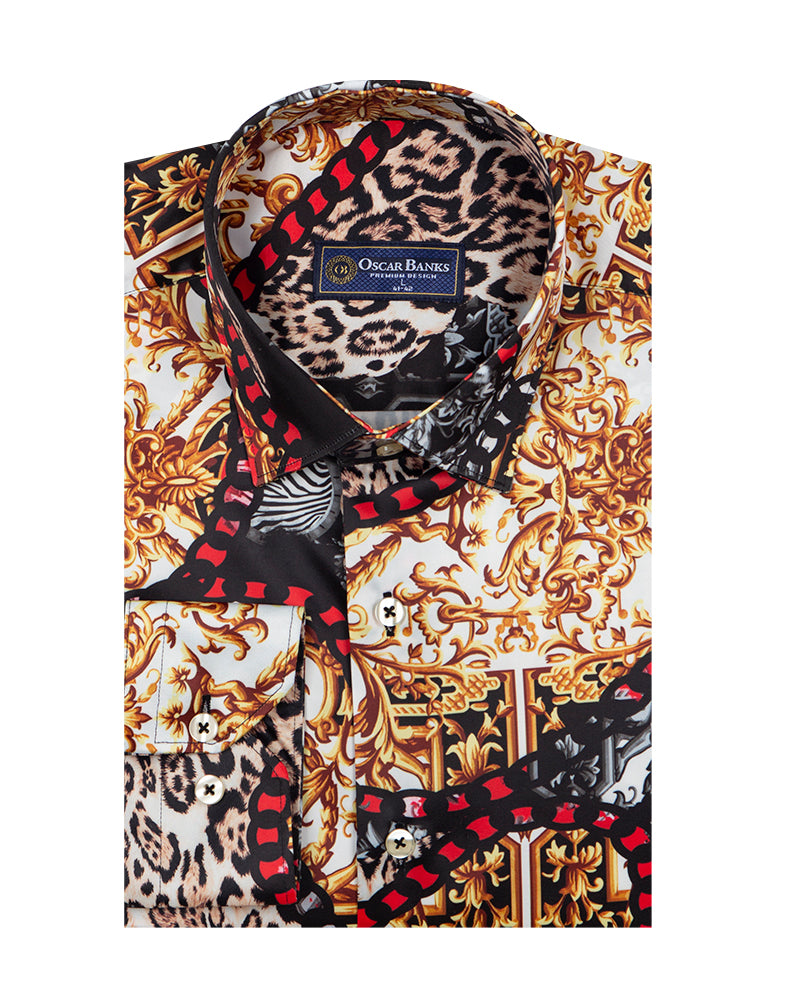 Golden Jungle Print Men's Shirt