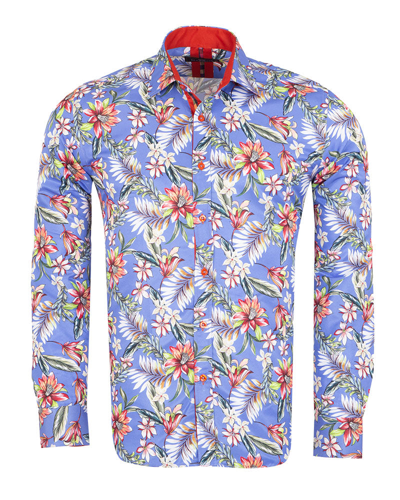 Blue Jasmine Flower Print Shirt