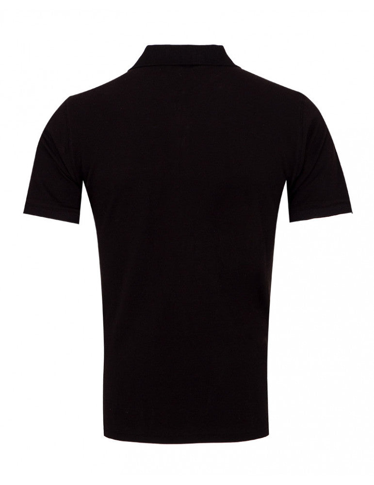 Black Polo T Shirt With Contrasting Collar